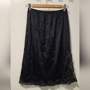 Vintage Slip Skirt with Lace Slit